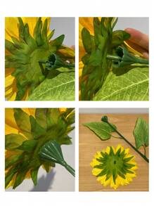 3 Packungen Künstliche Sonnenblumen im Glamour-Stil mit abnehmbaren Köpfen - Vollblühende Seidensonnenblumen mit langen Stielen für Heim- und Hochzeitsdekoration