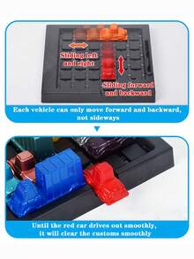 兒童汽車突圍遊戲，解開交通堵塞時間，趕在尖峰時段移走倉庫中的車輛，鍛煉邏輯思維、空間思考和多人互動推理能力的棋盤遊戲，教育玩具，男女兒童禮物，擁有完整證書 - 彩色 - 查看 8