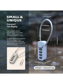 UP Security Wire Combination Lock Padlock, Suitable For Travel Luggage, Backpack, Cycling Helmet, Small Cabinet, Gym Cabinet, Suitcase Toiletry Bag Wash Bag Toiletry Travel Bag Makeup Storage Beach Beach Bag Vacation Holiday Essentials School Supplies Travel Essentials Ladies For College Dorm Bathroom - Multicolor - View 11