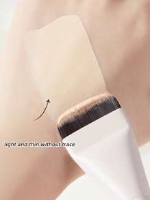 2pcs Ultra-Thin Foundation Brushes, Lightweight Face Contour Brush, Flat Face Mask Brush, Mixed Foundation Cream Makeup Brushes, Silver Foundation Brush, Makeup Brushes For Liquid Foundation, Ultra-Thin Foundation Brush, Face Contour Brush, Flat Contour Brush, Mixed Cream Brush For Makeup