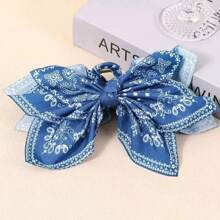 1pc Bohemian Versatile Unique Hair Clip, Red Cashew Flower Bow Grab Clip Sweet Hair Claw Resort Ponytail Clip Fashion Headwear Hair Accessories Women Claw Clip