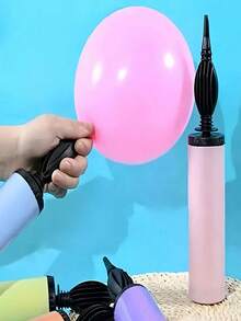 手持式气球泵套件，双向手动气球充气器 - 适用于派对、婚礼、生日、特殊活动、气球配件、带金色装饰的优雅气球泵 - 手持式、便携式、适用于婚礼、生日、毕业典礼、气球充气器、时尚设计、耐用塑料、马卡龙气球泵