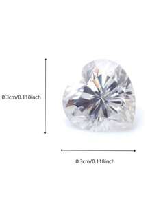 1 pieza de piedra suelta de moissanita sintética blanca en forma de corazón, de 3.0-5.0mm y 0.3-0.5ct, adecuada para montajes de joyería, uñas, anillos DIY, cadenas, pendientes y accesorios