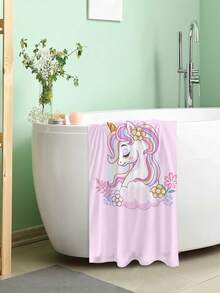 1PC Exclusive Pink Unicorn Beach Towel For Little Girls, Made Of Polyester Fabric With Digital Printing, Machine Washable, Portable, And Foldable. It Is A Gift For Beach Vacation Girls And Girls - Multicolor - View 5
