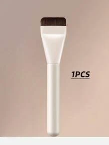 2pcs Ultra-Thin Foundation Brushes, Lightweight Face Contour Brush, Flat Face Mask Brush, Mixed Foundation Cream Makeup Brushes, Silver Foundation Brush, Makeup Brushes For Liquid Foundation, Ultra-Thin Foundation Brush, Face Contour Brush, Flat Contour Brush, Mixed Cream Brush For Makeup