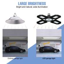 250W LED Deformable Garage Light E26/E27 UFO High Bay Lamp 3/4/5 Adjustable Panels Foldable Fan Blade AC100-277V Parking Lot Workshop Shed Hanging Lamps 220V/110V Indoor NO Flicker Eye Protection Ceiling Lights Bulb Bright Industrial Factory Shop Basements Commercial Lighting 40/60/80/100/120/150/180/200W Warm/Cool White 108/126/144/180/210/240/216/252/288leds