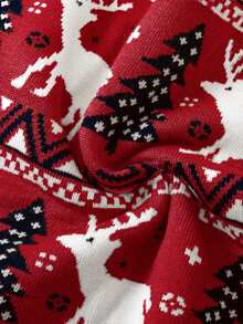 BOARNSEORL Sweter z długim rękawem dla chłopców z nadrukiem choinki i jelenia, uroczy i modny, odpowiedni na Boże Narodzenie, Nowy Rok, na co dzień i w podróż