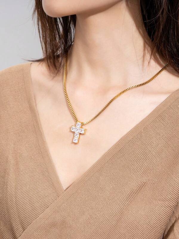 14K Gold Plated Cross Necklace For Women | Cross Pendant | Gold Necklaces For Women