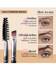 1/3 pezzi Pennello per sopracciglia, Pennello per ciglie, Doppia testina, Pennello professionale per sopracciglia angolato doppio e pettine per ciglie, Pennello per eyeliner, Bacchette per mascara, Accessori per il trucco per estensioni di ciglie e sopracciglia, Strumenti per il trucco per un facile trasporto, Trucco, Economico, Decorazione della stanza, Toeletta, Viaggio, Camera da letto, Accessori per il trucco