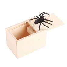 Caja De Broma Araña Caja Sorpresa Araña De Madera - Broma Saltarina Para Halloween O Día De Los Inocentes | Juguete Divertido Para Niños Y Adultos ( Araña De Goma Blanda) Broma Divertida