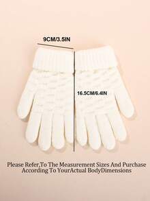 1 para dziecięcych dzianinowych rękawiczek z klapką, ciepłe, dzianinowe rękawiczki z podszewką dla chłopców i dziewcząt na jesień/zimę, studenckie, odporne na zimno, pięciopalczaste rękawiczki