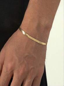 1pc Fashionable Minimalist Men's Bracelet - Yellow Gold - View 2