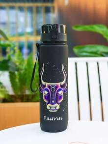 1pc 1000ml/32oz 12 Zodiac Pattern Plastic Drinking Cup, 12 Patterns Available, With Handle Strap For Easy Carrying, Leak-Proof Lid Design, Suitable For Outdoor Sports, Camping, Cycling, Great Gift Choice - Multicolor - View 20