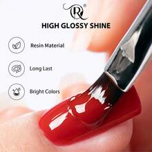 QR 7ML 绿色/蓝色凝胶指甲油 LED/UV 浸泡，高光泽沙龙级纯指甲油，单瓶适合初学者 DIY 新手，全天候，女士美甲套装，持久光泽，耐磨指甲油 - 橄欖綠 - 查看 7