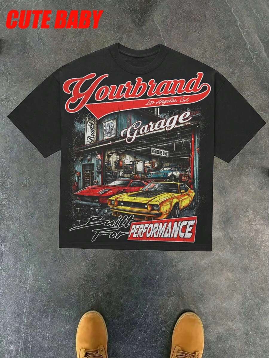 CUTE BABY - Boys' [English Animated Characters] Pattern Style Printed T-Shirt, Suitable For Comfortable Summer Fashion Items, Casual Short Sleeves, Local Warehouse, Boys' And Teenagers' Clothing, 100% Polyester Fiber Top,  And Versatile, Cool, Suitable For Daily Outdoor Wear