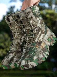 (300+Sold) Men's Outdoor Hiking Boots, High-Quality Mountaineering Boots, Durable Anti-Slip Hiking Shoes, Training Boots, Snow Boots, Couples Models, Men's Tall Boots, Men's Outdoor Hiking Shoes, Men's Sports & Outdoor Hiking Boots, Sports & Casual Shoes, Green Shoes, Khaki Shoes, Men's Riding Boots, Suitable For Cold Weather In Autumn/Winter, Outdoor Camping, Photography, Cycling, Hunting, Exploration, Wear-Resistant Anti-Slip All-Terrain Grip, Size 39-47 (Asymmetrical Pattern) - Army Green - View 1