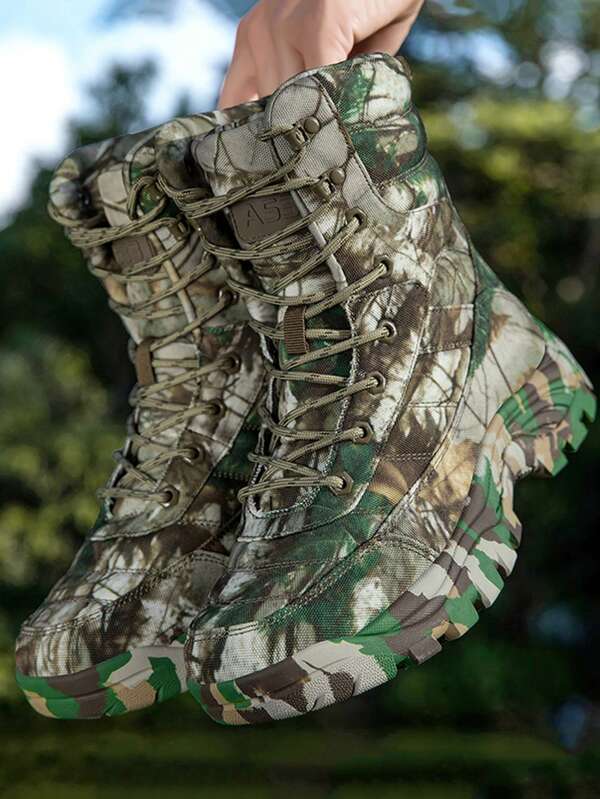 Men's Outdoor Hiking Boots, High-Quality Mountaineering Boots, Durable Anti-Slip Hiking Shoes, Training Boots, Snow Boots, Couples, Men's Tall Boots, Men's Outdoor Hiking Shoes, Men's Sports Outdoor Hiking Boots, Sports Casual Shoes, Green Shoes, Khaki Shoes, Men's Riding Boots, Suitable For Cold Weather In Autumn/Winter, Outdoor Camping, Photography, Cycling, Hunting, Exploration, Wear-Resistant Anti-Slip All-Terrain Grip, Size 39-47 (Asymmetrical Pattern)