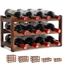 2/3/4-Tier Bamboo Wine Display Stand, 1 Pack Wine Bottle Storage Rack Free Standing Wine Storage, Detached Floor-Standing Storage Rack, For Bamboo Wine Rack Storage In Kitchens, Bars, Storage Rooms, Wine Cellars, And Countertops, Halloween And Christmas Party Supplies
