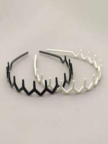 2条波浪齿状发箍，简约防滑设计，男女皆宜，可用于头发护理、发带、发箍、发饰等，是女士头饰的理想之选。 - 彩色 - 查看 9