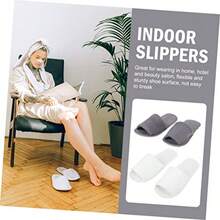 [Huihuang]2 Pairs Foldable Slippers Open Toe Slippers Hotel Slippers Indoor Slippers For Women Disposable Slippers For Guests Portable Folding Slippers Universal Soft Slippers Towel Man - như hình ảnh - Xem 6