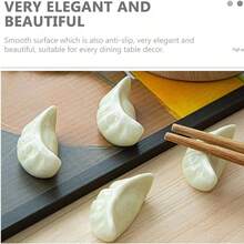 1pc/2pcs/4pcs Ceramic Dumpling Chopstick Rest, Elegant Chopstick Holder, Cutlery Rack, Suitable For Home, Restaurant, Kitchen And Party (White) - White - View 6
