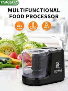 Picadora de verduras eléctrica PANCERKA, procesador de alimentos, picadora de alimentos eléctrica, licuadoras para la cocina y procesador de alimentos para bebés, 1,5 taza de batidora, para cortar en dados, picar y hacer puré, negro (enchufe UE) - Enchufe EU Tipo C(220-240V) - Ver 7