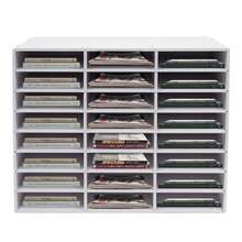 24 Compartments Literature Organizer, Filing Trays Office Mailbox Literature File Holder, PVC Board File Organizer Desktop Mailbox Office Storage - White - View 9