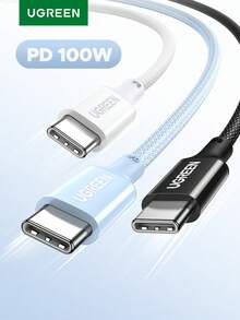 UGREEN 100W Fast Charging Cord PVC Braided Cable Compatible With IPhone 16 15 Pro Max Sam Sung SFC2.0 45W Fast Charging Nan - Multicolor - View 1