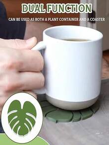 Podkładka magnetyczna z nadrukiem 3D w kształcie liścia Monstery, kreatywny zielony wzór roślinny, antypoślizgowy, odporny na plamy i ciepło silikon, idealna na stół jadalny, do kuchni, na biurko i na prezent świąteczny