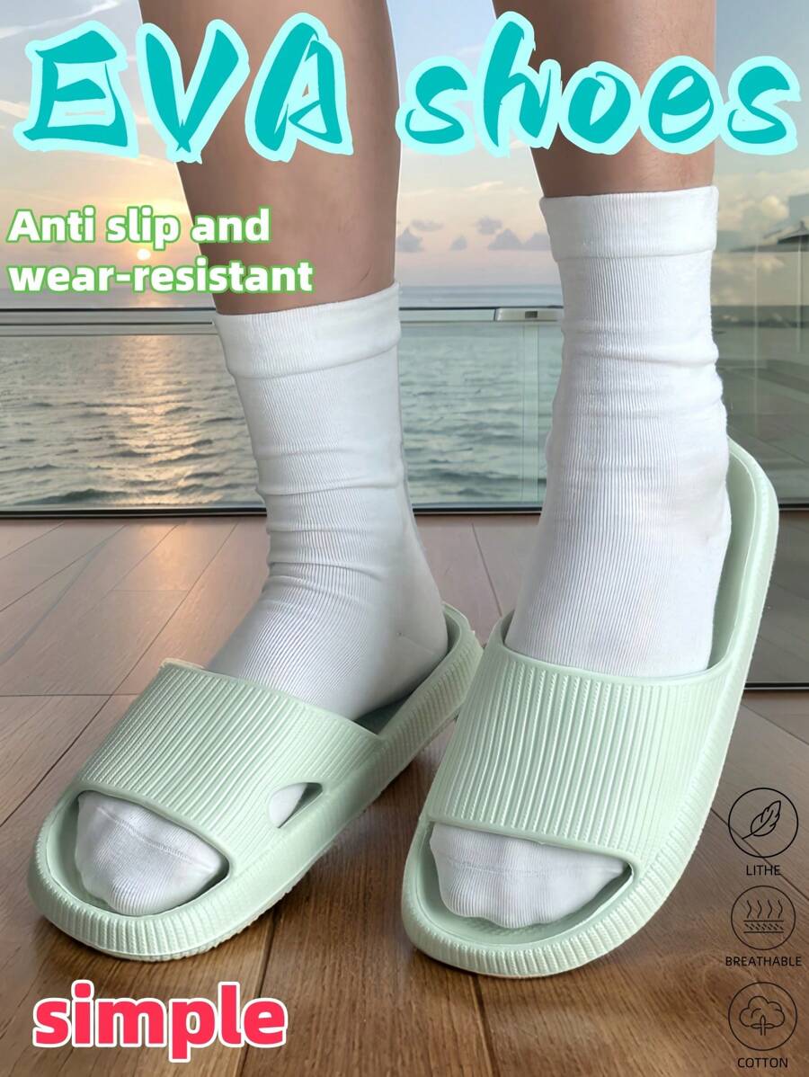 四季新款热销男士拖鞋采用EVA材质，软底防滑耐磨，开孔透气设计，不闷脚不臭脚，室内外两用，适合海边沙滩度假，日常休闲百搭男女同款拖鞋