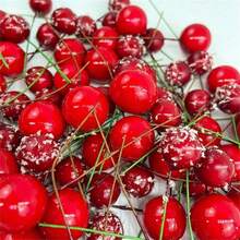 Artificial Holly Berries, 100 Pieces Mini 2.75in Fake Berries Decor On Wire For Christmas Tree Decorations Flower Wreath DIY Craft Use - Red - View 5