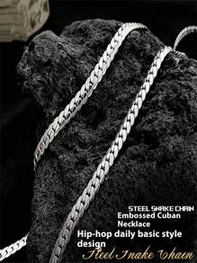 1 pieza Collar de cadena lateral de plata de ley S925, joya de moda, regalo para hombres