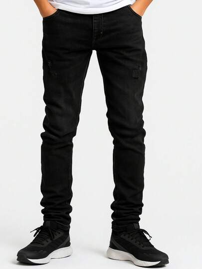 Calça Jeans Masculina Skinny Menino Juvenil Uso Escolar Regulador Iterno 04 ao 16