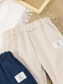 3pcs/Set Boys' Corduroy Casual Pants, Slim Fit Trousers For Spring & Autumn - Multicolor - View 5