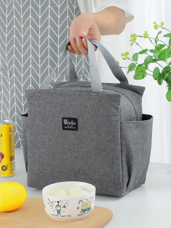 Bolsa térmica con doble bolsillo, bolsa de almuerzo de gran capacidad, bolsa aislada portátil con forro de aluminio grueso para estudiantes, comidas, viajes, picnic, al aire libre, escuela, trabajo, camping, oficina, para mujeres, hombres, estudiantes, vacaciones, vacaciones, mujer, dama