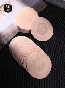 50 PCS Invisible Nipple Tape Disposable Nipple Pad Tapes Nipple Cover Non-Woven Nipple Sticker Chest Stickers,Disposable Nipple Covers, Seamless Breathable Self-Adhesive Invisible Bra, Women's Lingerie & Underwear Accessories - Apricot - View 2