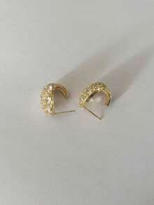 精美時尚閃爍耳環一對，獨特設計、輕奢優雅，完美適合女性在宴會上穿戴 - 銀色 - 查看 4