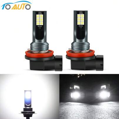 TOAUTO 2Pcs H11 LED Bulb H16 JP 9005 HB3 9006 HB4 Led Lamp Super Bright Car Fog Lights Day Driving Running Light 12V 6000K White
