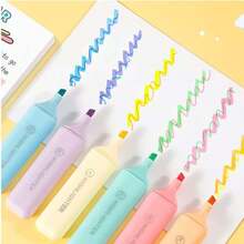 6pcs Macaron Fluorescent Highlighter Pens, Colorful Marker Pens,For School Supplies,Back To School