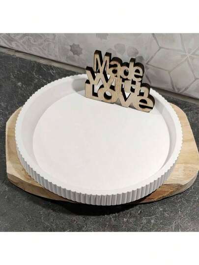 圆形条纹储物托盘水泥模具水磨石混凝土花盆底座硅胶模具烛台储物托盘环氧树脂模具