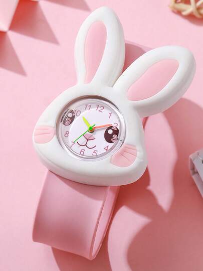 1 pieza/Set Reloj de pulsera con orejas grandes de conejo 3D con números arábigos realistas, adecuado como regalo de cumpleaños, vuelta al colegio, vacaciones de verano, regalo de Halloween