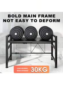 LIPETY Expandable Microwave Stand Countertop 16.5-20" Stretchable 75kg Load Microwave Stand Steel Oven Rack For Kitchen,Microwave Stand With Storage Kitchen Utensils Tableware Storage,Over ,Kitchen Storage Rack - Black - View 6