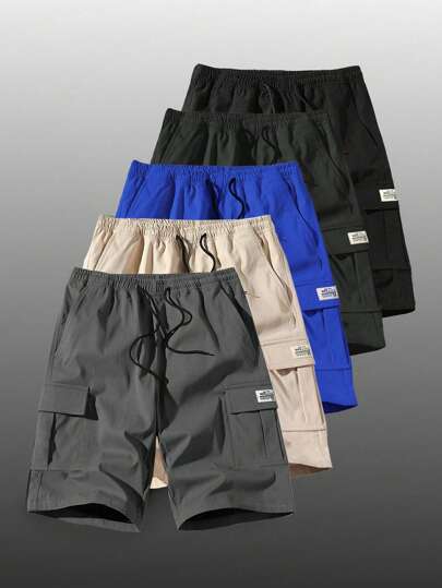 Plus Size Men's Casual Cargo Shorts, Loose Fit Outdoor Sports Pants