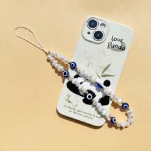 1pc Evil Eye Faux Pearl Phone Case Accessory, Phone Lanyard, Wireless Earphone, Camera Strap Pendant, Anti-Lost Phone Chain,Phone Charms,Phone Accessories,Phone Strap,
