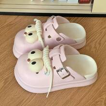 Women Clogs - Cute Big Eyes-white Coffee - View 7