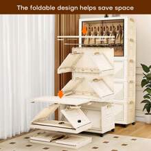 Wevalley Garderobenschrank auf Rollen, Mit 3 Schubladen und 1 Kleiderstange, 10 Kleiderbügel, Weiß