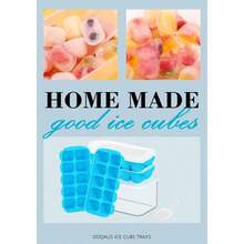 I Cube Tray With Lid And Bin, 4 Pack Easy Pop Out Silicone Is Cubes Trays For Freezer With Cover, Stackable Compact I Bucket Kits, For Soup, Food, Cocktail, Coffee - 綠色 - 查看 8