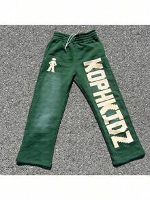 Street Hip Hop Style Y2K Retro Letter Print Sweatpants Men - YCK2HY08Z - Xem 2
