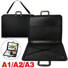 DESIGN PORTFOLIO WATER PROOF BLACK CASE ART WORK PAINTING-FOLDER BAG A1 A2 A3 A4 - Black - View 1
