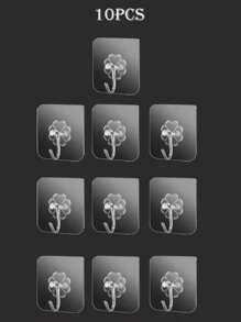 30/10 piezas Ganchos adhesivos sin costuras, a prueba de agua y óxido, adecuados para la cocina, comedor, sala de estar y baño